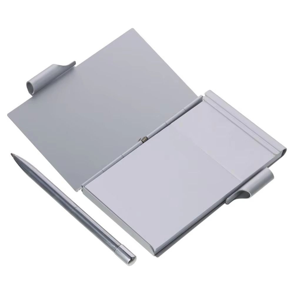 FUHUIOT Nhôm Notepad, Di Động Có Miếng Ghi Nhớ Máy Tính Xách Tay Bỏ Túi Kim Loại, Notepad Du Lịch Có Bút Giấy Bền Có Thể Đổ Lại Văn Phòng Memo Pad Đồ Dùng Kinh Doanh