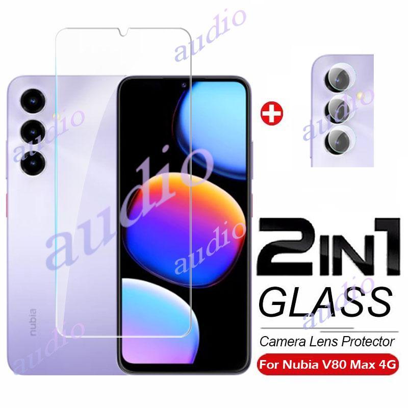 Nubia V80 Max 4G 2In1 Kính Cường Lực Bảo Vệ Toàn Màn Hình Phim Có Bảo Vệ Ống Kính Máy Ảnh Cho ZTE Blade V80 Max 4G 2026 Điện Thoại Bảo Vệ Màn Hình Bao Phim Cho ZTE Nubia V80 Max 4G