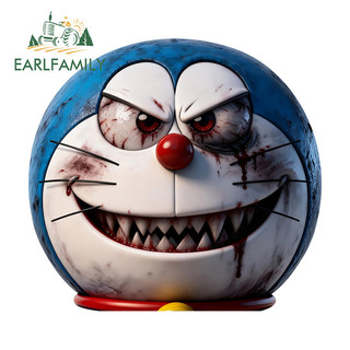 EARLFAMILY Devil Doremon Peeker 3D Xe Ô Tô Dán Xe Máy Ván Trượt Vali Kính Chắn Gió Mũ Bảo Hiểm JDM Vinyl Decal Vui Nhộn Trang Trí Chống Trầy Xước