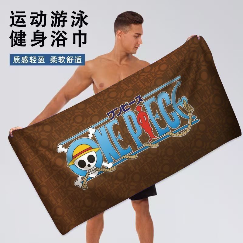 Anime One Piece Khăn Tắm Luffy Zoro Ace Chopper Nami Thứ Hai Mềm Nhanh Khô Lint-Free Khăn Thể Thao