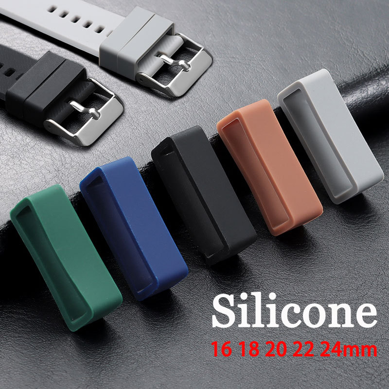 2 / 4 Giá Đỡ Locker Keeper Dây Đeo Đồng Hồ Silicon Vòng 16mm 18mm 20mm 22mm 24mm Vòng Tay Khóa An Ninh Cho Dây Đeo Đồng Hồ Cao Su Nhẫn Cố Định