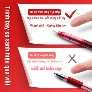 Combo 30 bút bi đỏ ngòi 0.5mm viết mượt, mực khô nhanh không lem, đồ dùng học tập cho học sinh