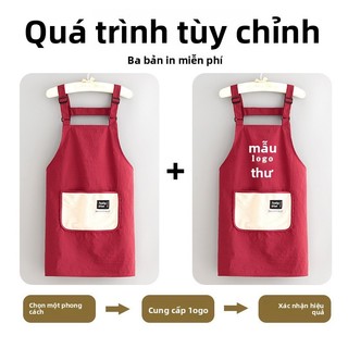 Tạp Dề Chống Thấm Nước Dễ Thương Cafe Dịch Vụ Làm Móng Tay Nấu Ăn Nhà Bếp Tạp Dề Ngắn Chuyên Dụng Có Thể Điều Chỉnh Có Túi