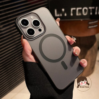 Ốp điện thoại từ tính Ice Mist sang trọng cho Redmi Note 15 14 13 12 Pro Plus 12 Turbo 11 11S Turbo 4 Pro 3 Vỏ cảm giác da mờ đơn giản dành cho doanh nghiệp Vỏ PC cứng trong suốt Vỏ chống sốc