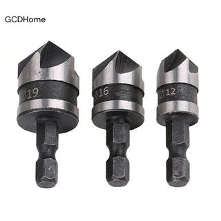 GCDHome 3 Cái Hex Countersink Boring Set Cho Kim Loại Mũi Khoan Dụng Cụ Lục Giác Thép Carbon HOT