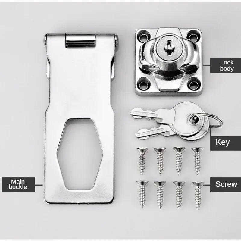 Hasp Heavy Duty Locking Hasp Staple Có Chìa Khóa Ổ Khóa Tủ Nhà Để Xe Tủ Văn Phòng Khóa An Ninh Phần Cứng
