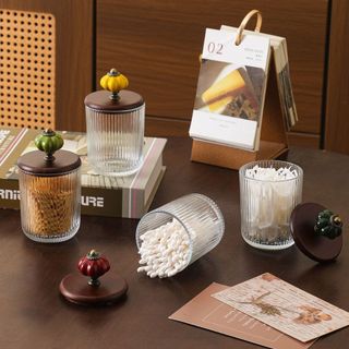 Retro Mỹ Thủy Tinh Bông Hộp Bảo Quản Giá Trị Cao Pháp Sáng Tạo Tăm Giá Đỡ Nha Khoa Bóng Trang Trí Đồ Trang Trí