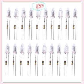 JRP 20 Chiếc Đèn Báo Neon Có Điện Trở Kết Nối Với 220V 6 * 16 mm Neon Phát Sáng Đèn Mains Chỉ Báo JRP