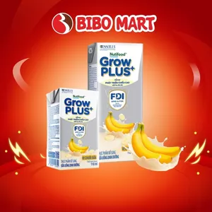 Lốc 4 Hộp Sữa Bột Pha Sẵn GrowPLUS+ Vị Chuối Phát Triển Chiều Cao Tăng Cân Cho Bé - Bibomart