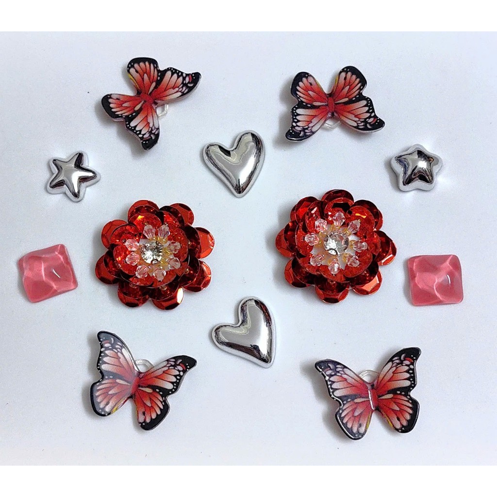 SET CHARM GẮN DÉP CAO CẤP: BƯỚM VÀ HOA