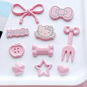 Set charm gắn dép : Set HELLO KITTY & dĩa hồng , Set full tone hồng kute