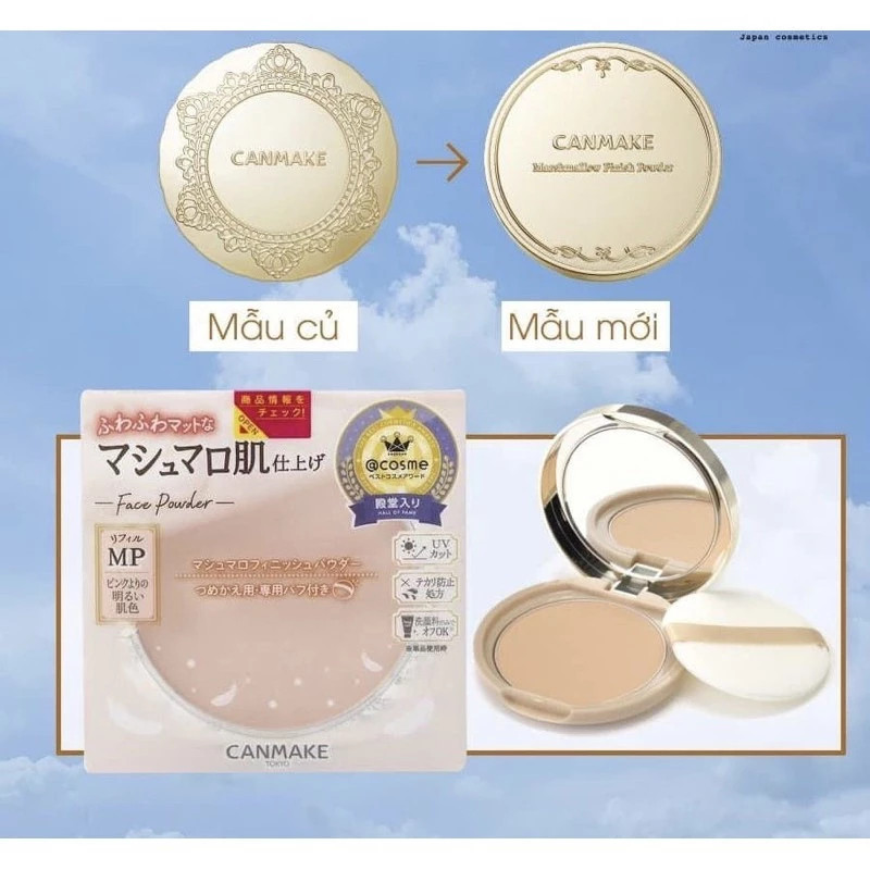 Canmake Marshmallow Finish Powder – Da Mịn, Nhẹ Tênh, Kiềm Dầu Cả Ngày