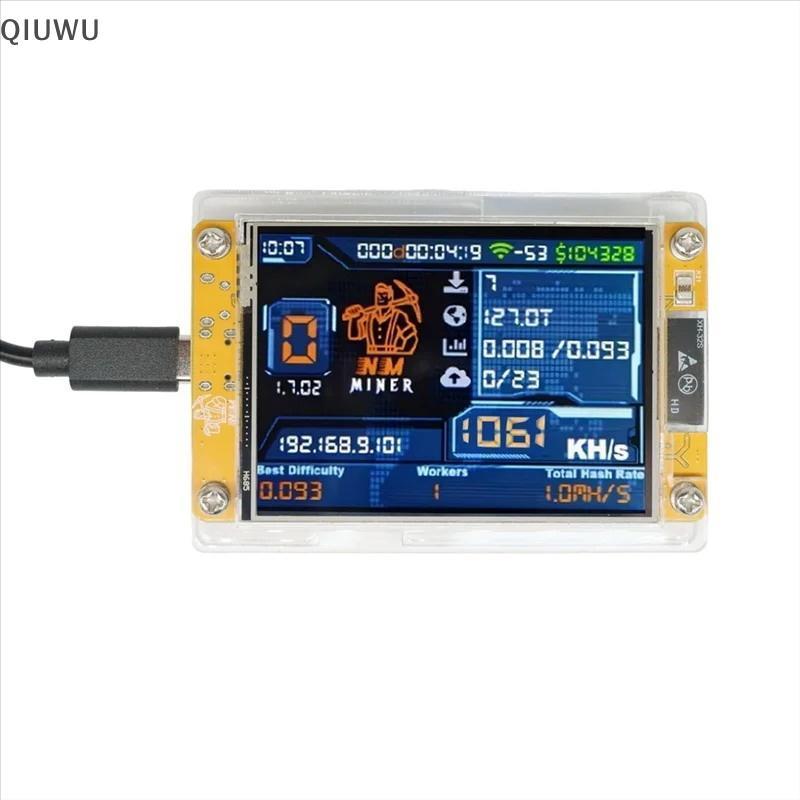 QIUWU 1060KH / S Nerdminer Nmminer Nâng cấp Harshrate Màn hình thông minh 2,8 Inch Bitcoin Crypto Solo Công cụ khai thác xổ số Nerdminer.