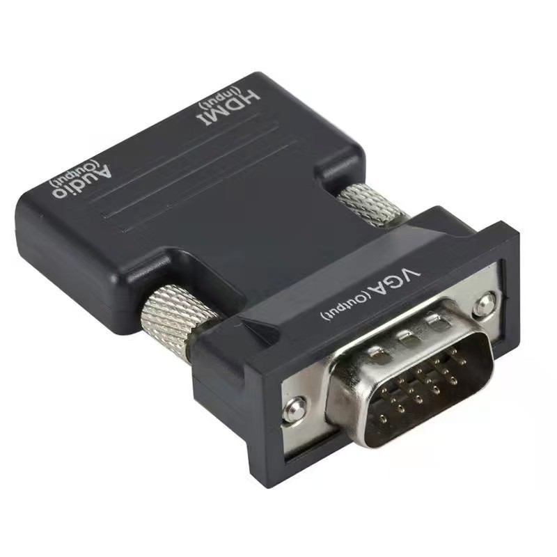 【COD】Đầu chuyển HDMI sang VGA tương thích 1080P, cấp nguồn 5V DC, truyền tải cả hình ảnh và âm thanh chất lượng cao.