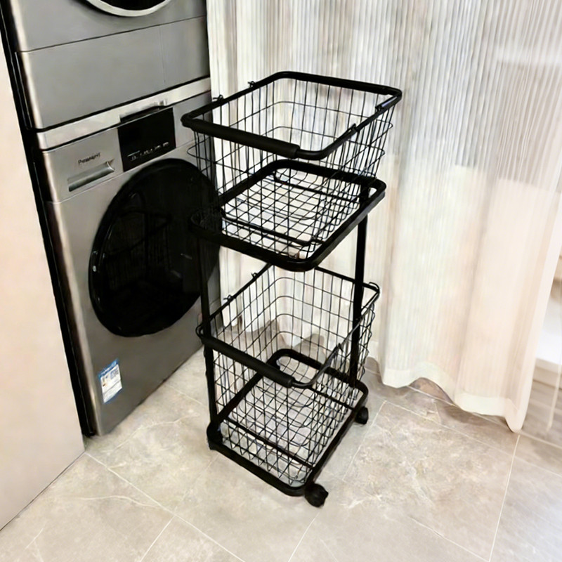 𝐎𝐥𝐢𝐟𝐞 Giỏ Đựng Quần Áo Hai Lớp Giỏ Đựng Quần Áo Có Bánh Xe Kệ Tầng Đa Năng Giá Treo Đồ Nhà Tắm