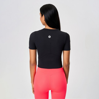 Lulu Mùa Hè Yoga Mặc Top Ngắn Rốn Crop Thể Thao Áo Thun Nữ Tay Ngắn