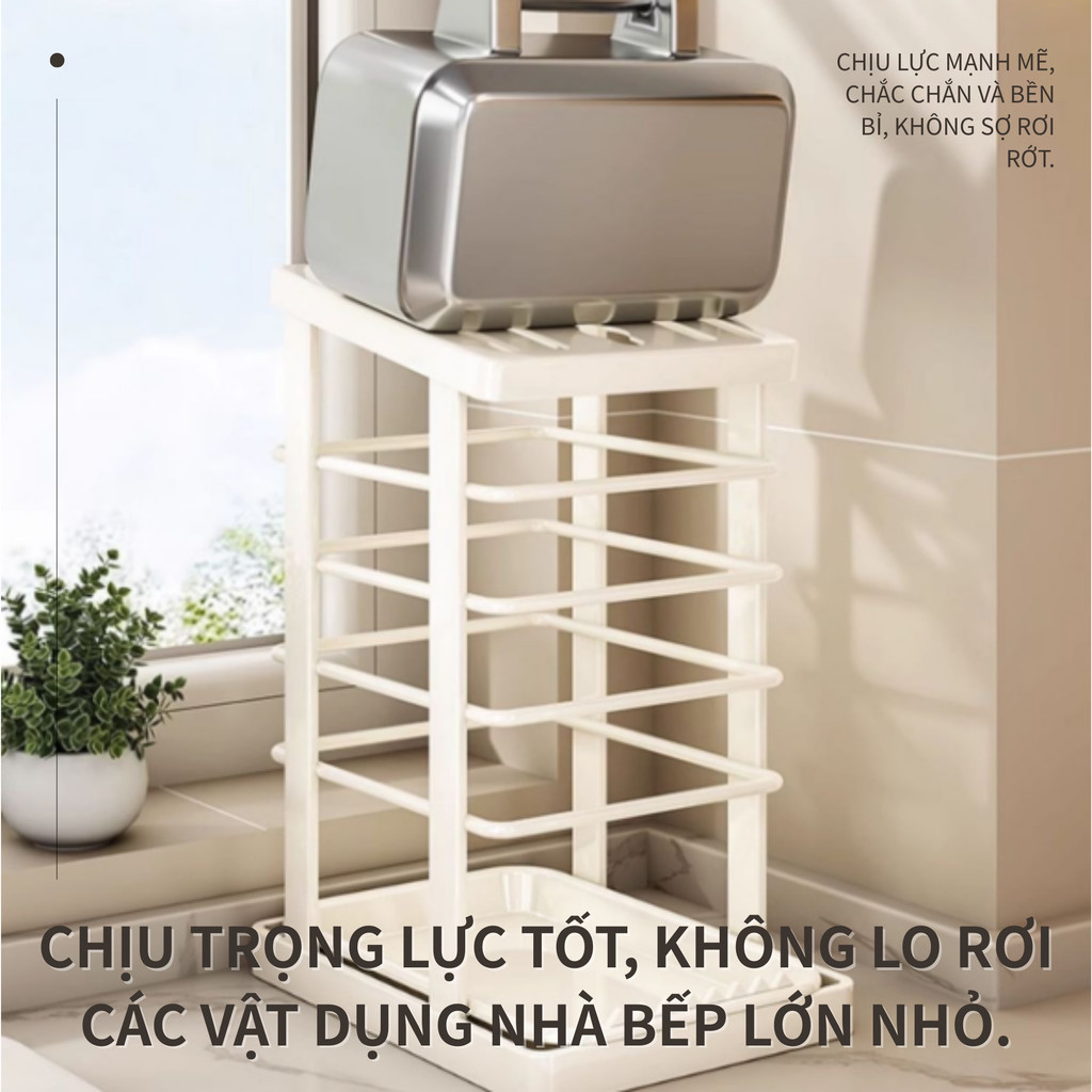 Kệ cắm dao kéo inox kệ để dao kéo có khay hứng nước không gian thoáng mát không han rỉ dao