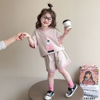 Set bé gái mùa hè dễ thương – Áo thun và quần short cotton mặc mát