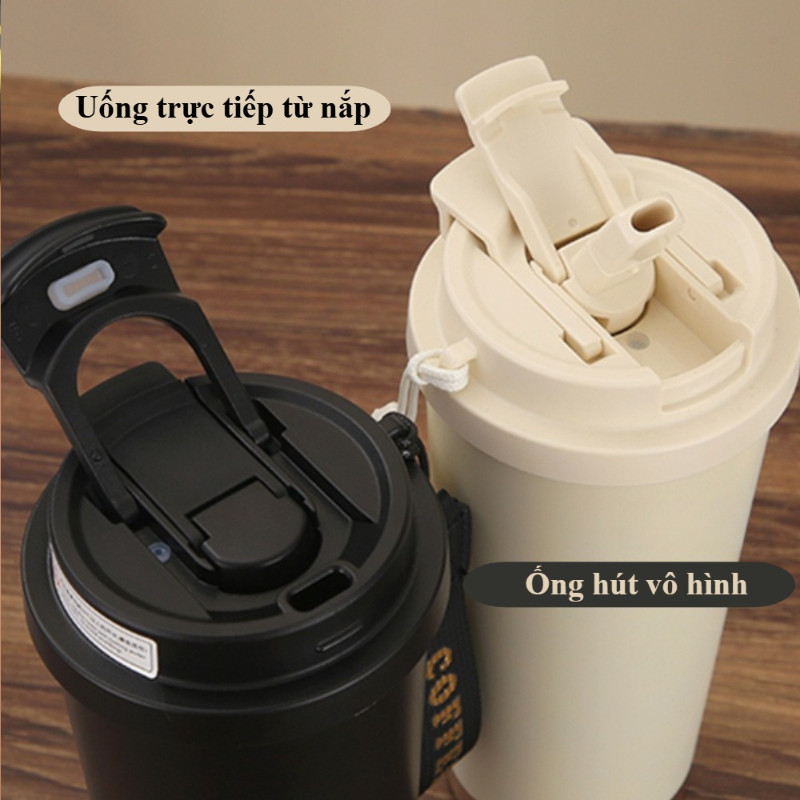 Bình giữ nhiệt 530ml, lõi Inox 316, nắp uống 2 trong 1, giữ nhiệt 12h, thiết kế tối giản, nhiều màu sắc