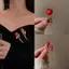 Trâm cài hoa hồng đỏ dành cho nữ và bé gái, phụ kiện thời trang phù hợp nhiều loại áo