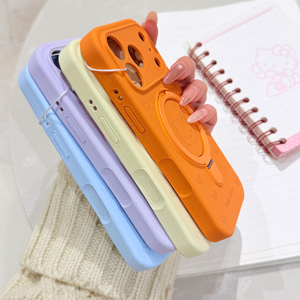 Từ Giá Đỡ Dòng Mèo Avatar Mèo Móng Vuốt Silicon Lỏng Ốp Lưng Điện Thoại iPhone 17 Pro Max 16 15 14 13 12 11 Vỏ Bảo Vệ Chống Sốc