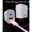 Sạc GaN màu trắng, 20W, chân đồng chuẩn Mỹ, 2 cổng