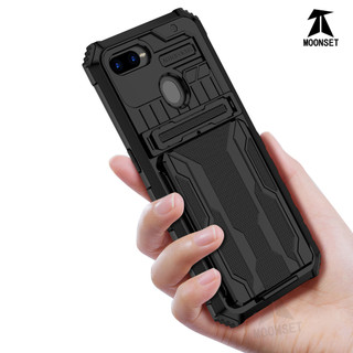 Dành Cho OPPO A5s / A7 / A12 / A11K / F9 Ốp điện thoại Chân Đế Đựng Thẻ Lưng Cứng Cạnh Mềm Vỏ Chống Sốc Hạng Nặng