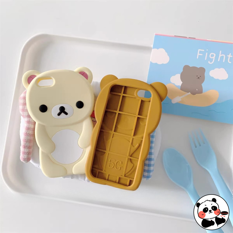 Ốp Điện Thoại 3D Rilakkuma Dễ Thương Cho Samsung Galaxy S25 S24 S23 Plus Ultra S25 + S24 + S23 + 5G 4G Vỏ Hoạt Hình Dễ Dàng Gấu Mềm Vỏ Silicon Chống Sốc