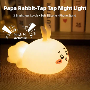 Cảm Ứng Cảm Ứng Chiikawa Usagi Crayon Shin-chan Đèn Ngủ Silicone Pat Đèn Ngủ Trang Trí Nhà 3 Cấp Có Thể Điều Chỉnh Đèn Ngủ Bàn