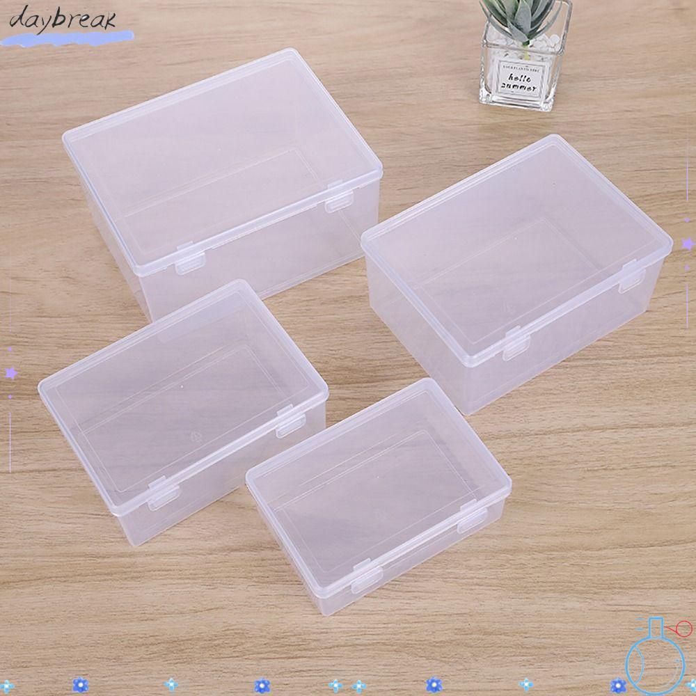 DAYBREAK 1 Cái Hộp Bảo Quản, Hộp Lật Di Động Trong Suốt, Hình Chữ Nhật Nhỏ Vừa Lớn Nhựa Dày Cho Thuốc Viên Trang Sức Bông Tai Mỹ Phẩm