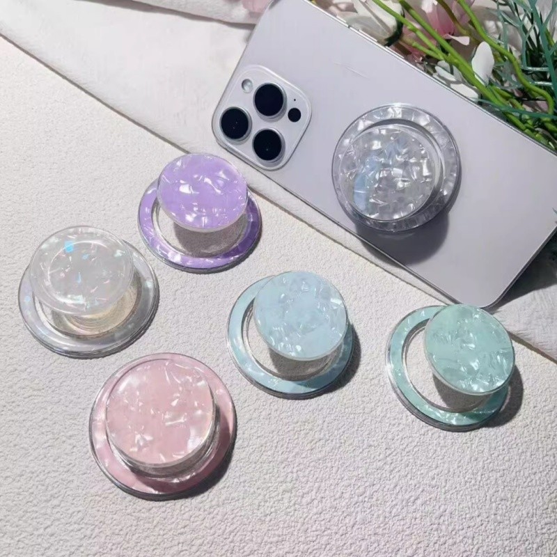 Đế từ tính siêu mạnh - Kẹp điện thoại họa tiết vỏ trong suốt tối giản độc đáo cho iPhone & Android