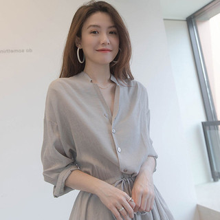 Váy Midi Cổ Sơ Mi Thắt Eo Nữ – Váy Dài Thanh Lịch Dễ Phối Đồ,Mặc Đi Làm Đi Chơi đều đẹp