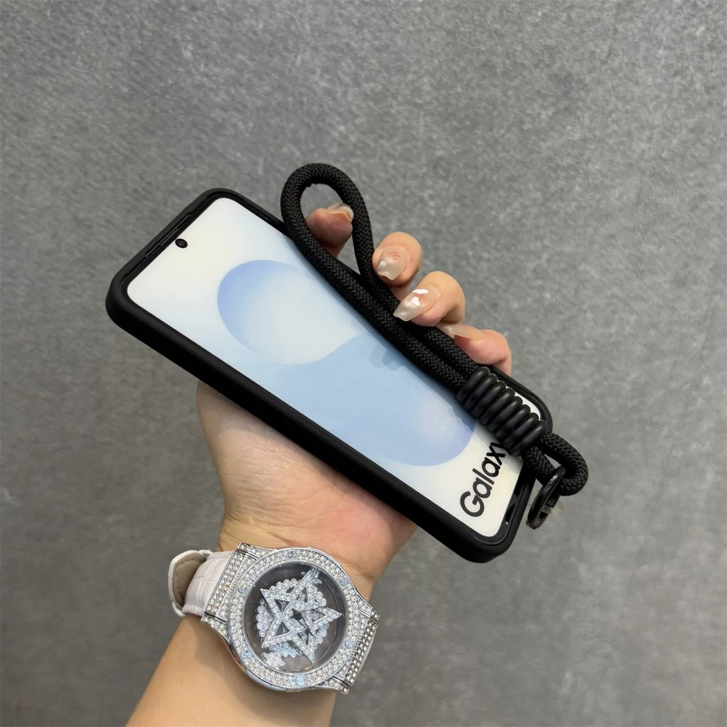 Từ tính da cảm thấy khung vô hình chống rơi thích hợp cho Samsung Galaxy S24 S25 Vỏ điện thoại dây đeo tay S24 s25 Plus S23 24 25 Ultra S25 edge Vỏ bảo vệ chống rơi