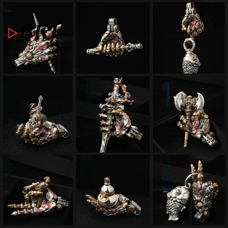 [KJ] Tay Robot Phong Cách Punk Với Khớp Ngón Tự Di Chuyển - Mặt Dây Chuyền Treo Bàn Làm Việc Giảm Căng Thẳng