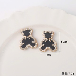 Set Charm Gấu Tiểu Thư Đính Đá Sang Trọng – Gấu Nơ Đen, Túi Caro, Vương Miện Luxury