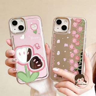 Ốp Điện Thoại Hoa Tulip Màu Hồng Sang Trọng Cho Google Pixel 10 9 9A 8 Pro 8A 7 6 Pro 7A 6A 5 5A 4 4A 5G 4G 3A XL Vỏ Gương Mạ Hoa Vỏ Mềm Chống Rơi
