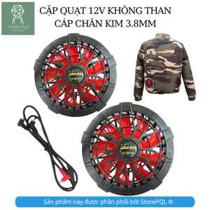Quạt điều hòa 12V JAPAN chống nước tốt chín cánh không chổi than lắp cho áo bảo hộ lao động ngoài trời 5V 1