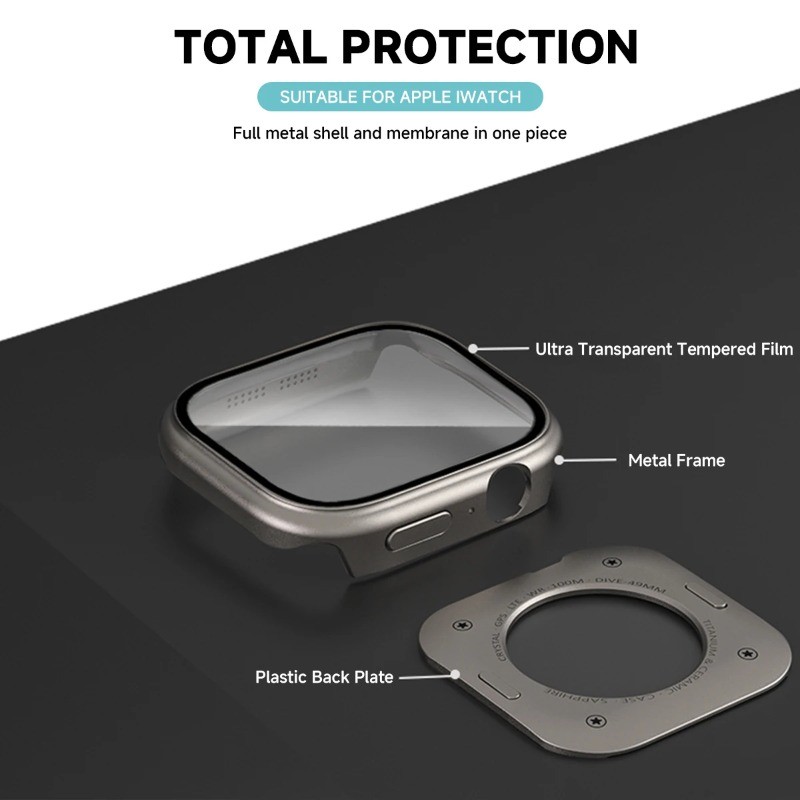 Ốp Lưng Kim Loại Cho Apple Watch Series11 / 10 46mm 42mm Ultra 3 / 2 / 1 49mm 9 8 7 6 SE 45mm 44mm