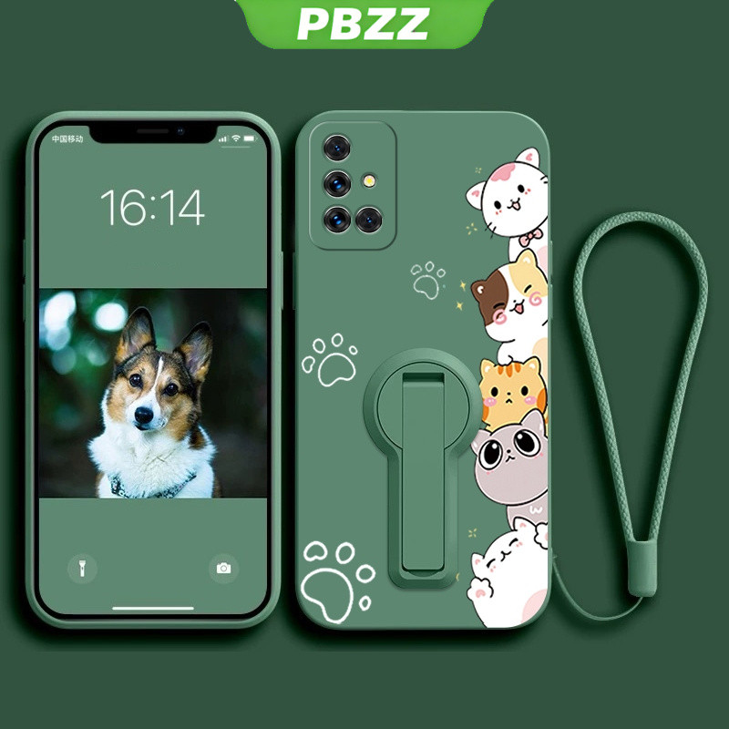 Ốp cho Samsung A51 Samsung A71 Ốp điện thoại Ốp mềm Ốp silicon lỏng chống sốc thiết kế mới Mèo hoạt hình thẩm mỹ có giá đỡ ytxzdzmm01