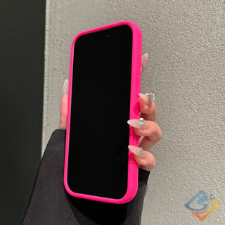 Ốp điện thoại silicon cứng 17 Series mới Hồng đỏ cho iPhone 17 Pro Max 16 15 14 13 12 Pro Max 16plus 15plus 14plus Vỏ silicon chống sốc