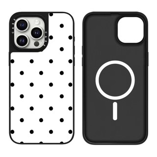 Ốp điện thoại cứng gương chấm đen từ tính màu trắng cho iPhone 17 Pro Max 17 Air 16 Plus 15 14 13 12 11 Vỏ chống sốc