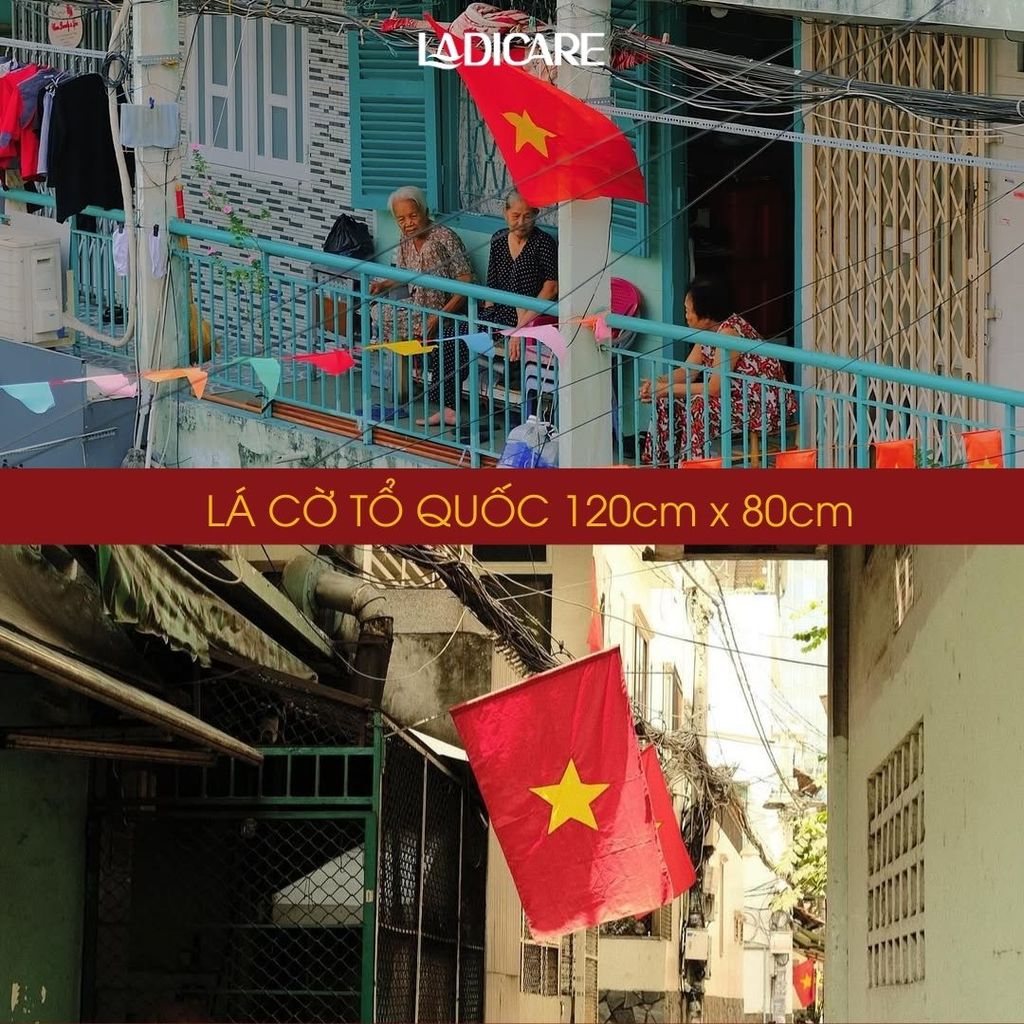 Cờ Việt Nam, cờ dây Sao Vàng & Đảng trang trí ngày lễ 30/4, 2/9 chất liệu lụa satin dày đẹp treo ban công, treo nhà
