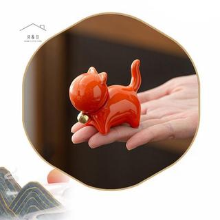 RO > Sáng Tạo Gốm Sứ Dễ Thương Mèo Con Trang Trí Động Vật Micro Phong Cảnh Trà Thú Cưng Trong Nhà Để Bàn Đồ Trang Trí Bộ Trà Phụ Kiện Chơi Trà Mới