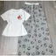 Sét bộ quần Hoạ tiết mèo ki ti+áo Phông CROPTOP ki ty in nguuc hàn quốc-chang3158quanaao