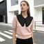 Pealike Unisex Cotton Giả Cổ Với Ruffle Chi Tiết Lớp Trang Phục Tăng Cường Cổ Có Thể Tháo Rời Lý Tưởng Cho Prom Casual Outf