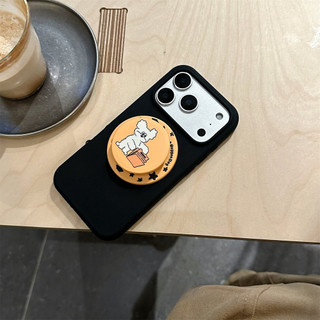 Ốp bảo vệ chân đế họa tiết chú chó con dễ thương cho iPhone 11 12pro 13promax 15pro 15promax 14promax 14 pro 16 pro max 16 plus 17 pro 17 promax chain silicon bảo vệ