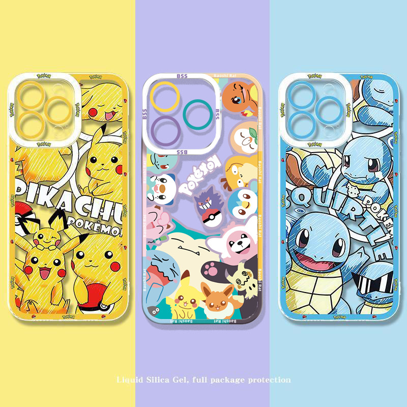 Ốp Điện Thoại Anime Psyduck Pikachu Pokemen Cho Samsung Galaxy A06 A07 A05 A05S A14 A15 A33 A73 A34 A35 A12 A7 2018 Ốp Điện Thoại Silicon Mềm Trong Suốt