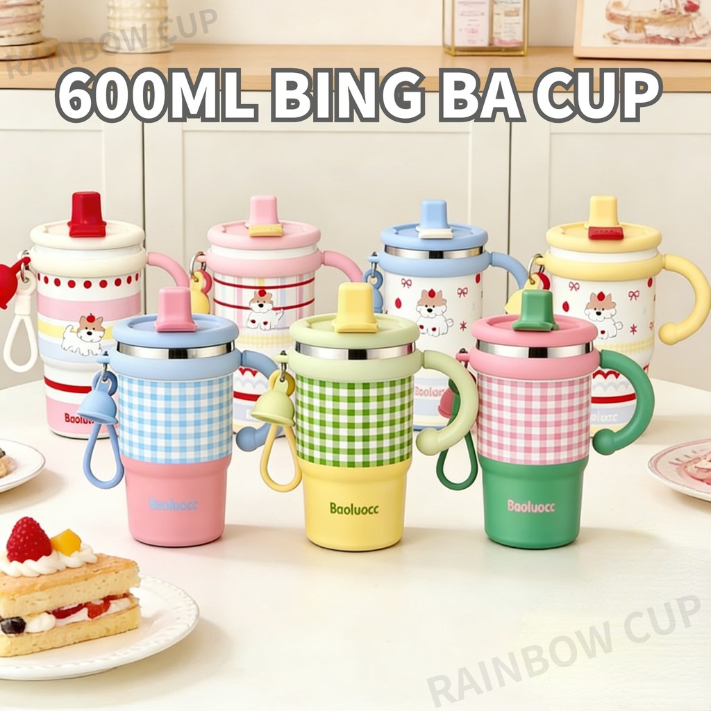 Ly Giữ Nhiệt Có ống hút Dùng Bình Giữ Nhiệt 600ml Không Đổ Mồ Hôi INOX 316/Lớp lót gốm