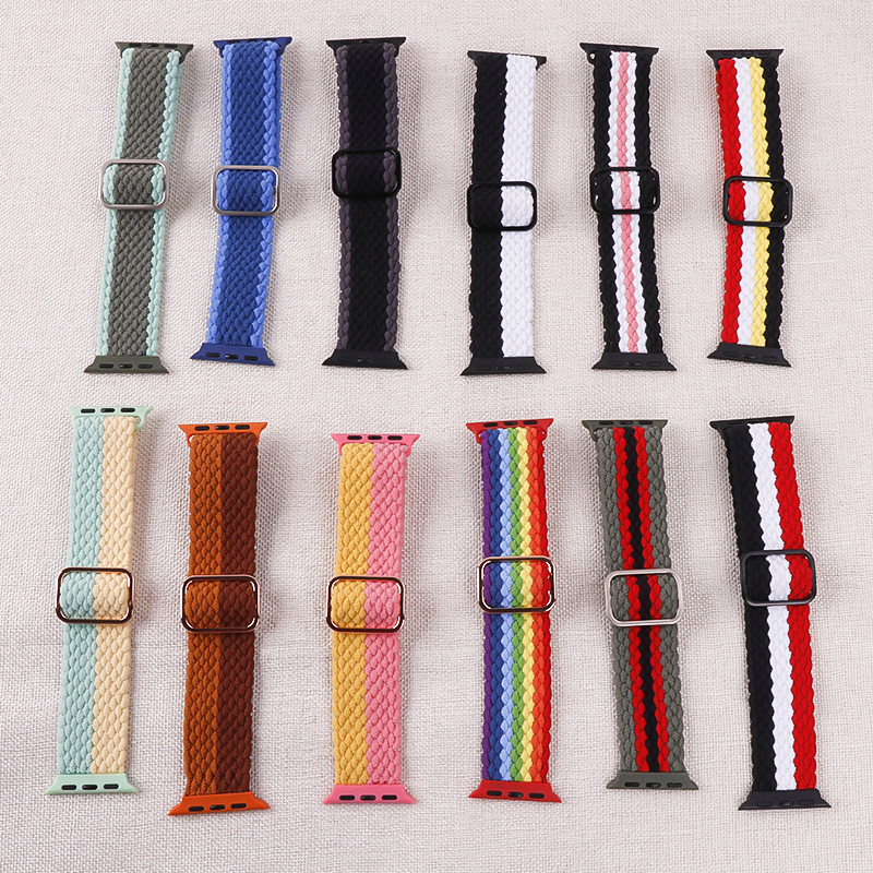 Dây đeo vòng Nylon bện cho Apple Watch Series11 / 10 46mm 42mm Ultra3 / 2 / 1 49mm 9 8 7 6 5 4 SE 45mm 44mm 41mm 40mm 38mm