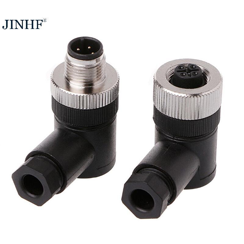Đầu nối cảm biến JINHF 1Pc M12 3 / 4 / 5 pin nam / nữ thẳng / phải phích cắm HOT